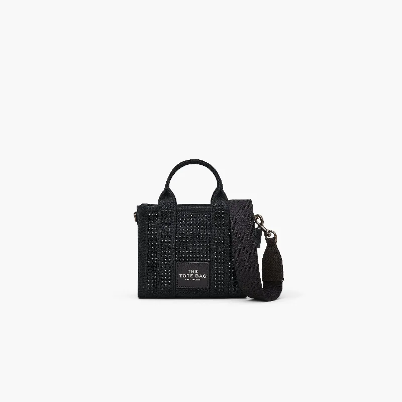 Style Revolution The Crystal Canvas Crossbody Tote Bag in Black Crystal