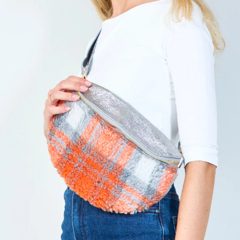 Seasonal Picks Cozy plaid wool crossbody bag wholesale