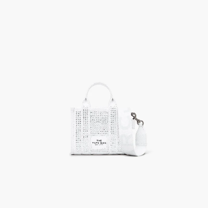 Get The Latest Trends The Crystal Canvas Crossbody Tote Bag in White Crystal