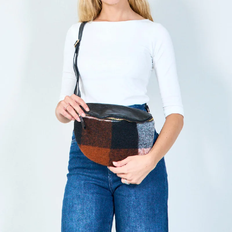 The Latest Trends Patchwork shearling crossbody bag wholesale