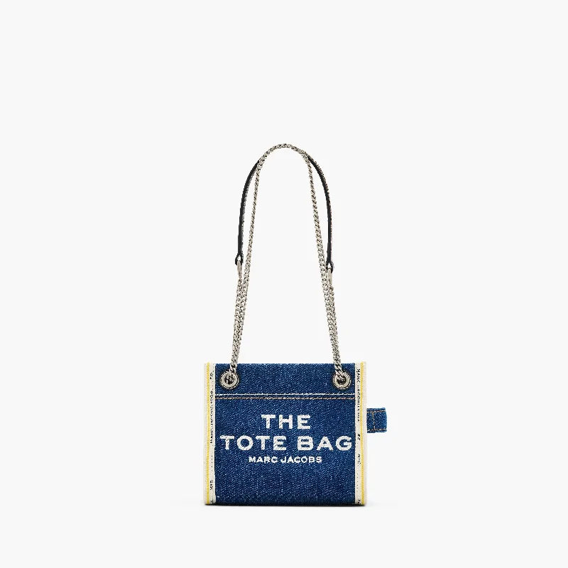 Trendy Threads The Denim Chain Crossbody Tote Bag in Dark Wash