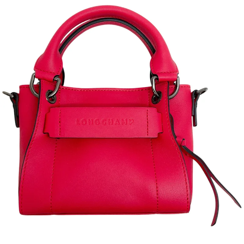 Final Sale Longchamp Hot Pink Leather Extra Small 3D Crossbody Bag