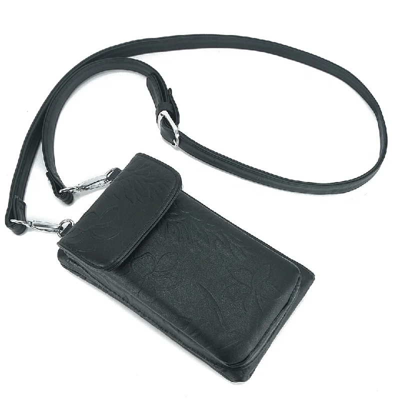Black Friday And Cyber Monday Bag Deals Crossbody Phone Wallet Anna Ginger Embossed Black