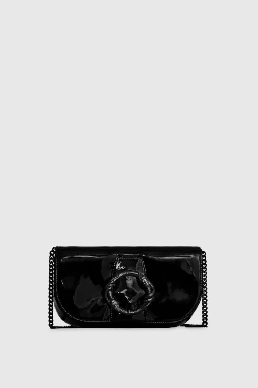 Style Upgrade Snake Ring Crossbody Bag In Black/Black Shellac