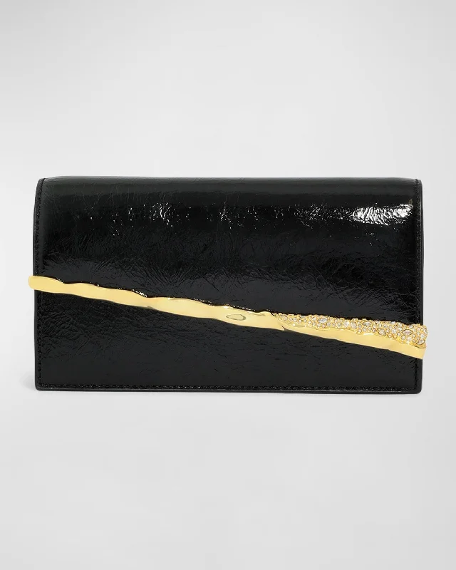 Polished Style Deals Angular Convertible Patent Crossbody Bag