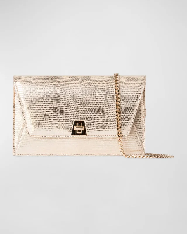 High-Quality Bags On Flash Sale Anouk Metallic Lizard-Embossed Crossbody Bag