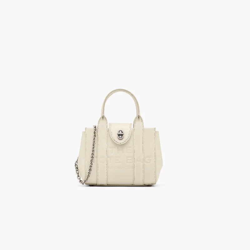 Evening Elegance The Turnlock Crossbody Tote Bag in Cloud White