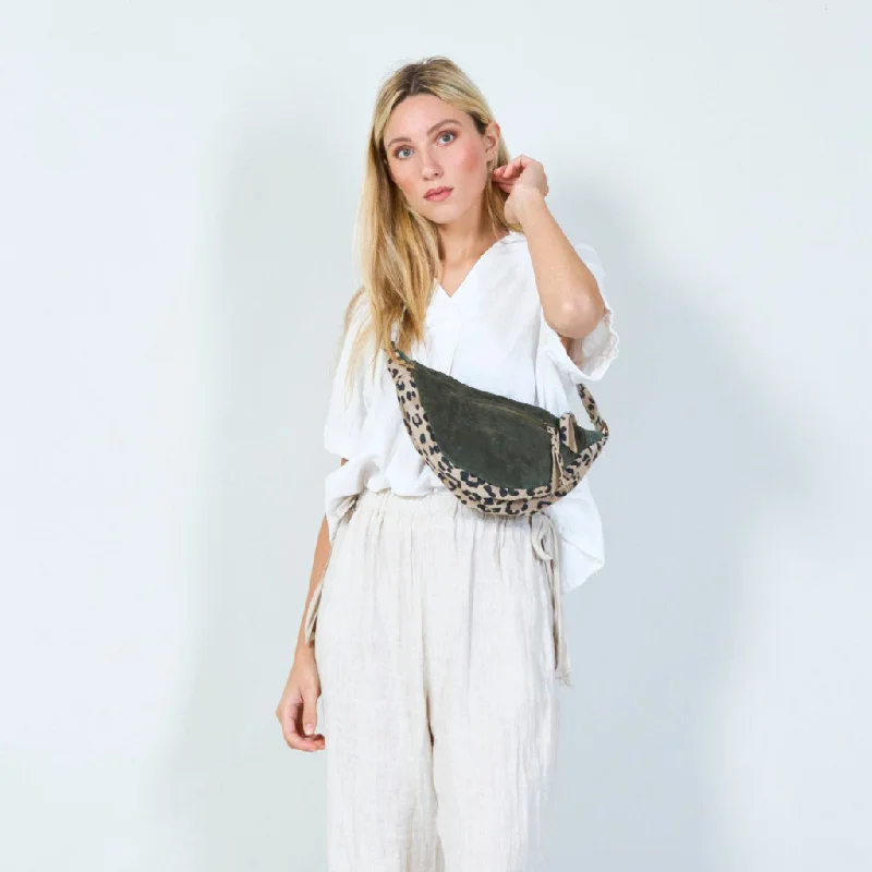 Limited-Time Offers On Trendy And Stylish Bags Mixed print canvas and suede clutch bag wholesale