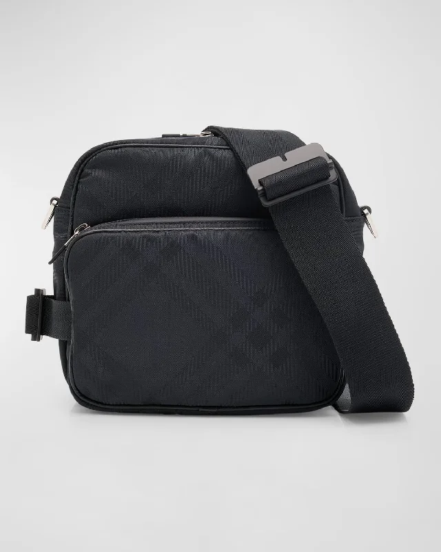 Lightweight And Affordable Bags Men's Check Jacquard Crossbody Bag