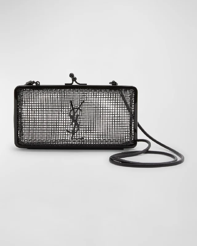 Wholesale Bags For Resellers YSL Monogram Evening Cage Crossbody Bag in Metal