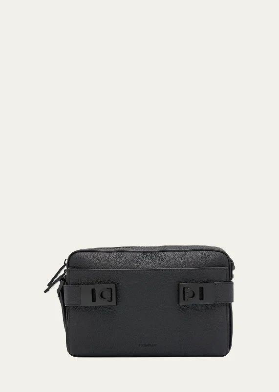 Luxury Bags On Sale Men's Gancini Buckle Crossbody Bag