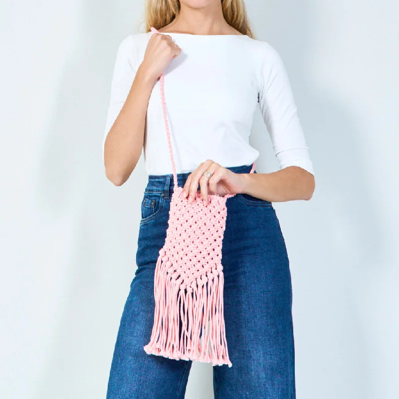 Modern Fashion Sale Macramé fringe crossbody bag wholesale