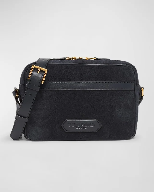 Bags With Seasonal Sales Men's Small Suede Crossbody Bag