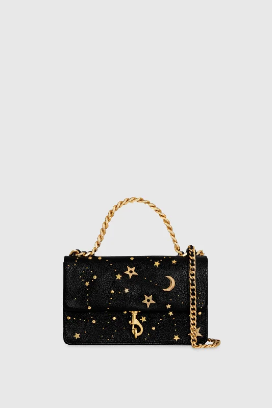 Special Offer Edie Mini Crossbody On A Chain Bag In Black Celestial