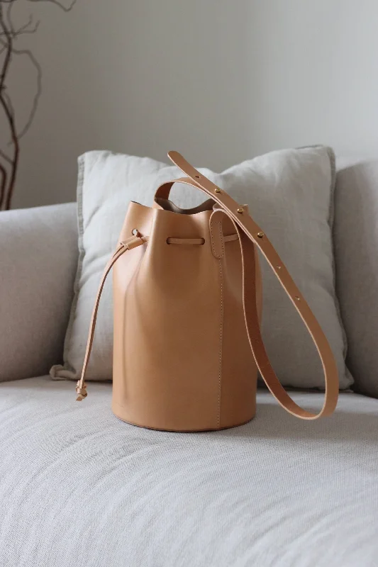 Fashion Sale Leather bucket bag natural