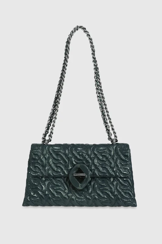 Seasonal Trends Double Gusset Crossbody With Chain Quilt Bag