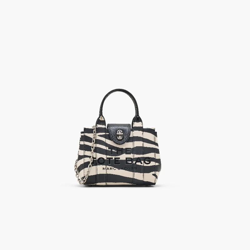 Spring Fashion The Zebra Turnlock Crossbody Tote Bag in Black/White