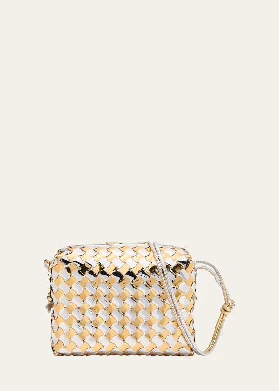 Holiday Gift Bags For Christmas Loop Small Intrecciato Metallic Crossbody Bag