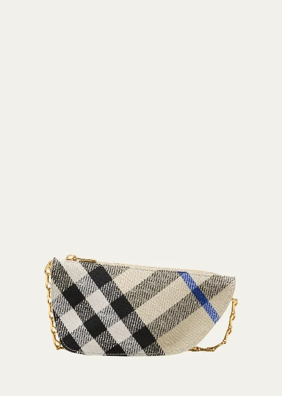 Vintage-Modern Style Offers Shield Micro Check Crossbody Bag