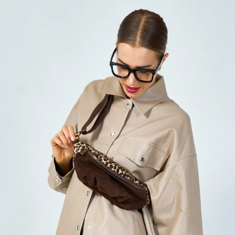 Eco-Friendly And Discounted Bags Suede and leopard print shoulder bag wholesale