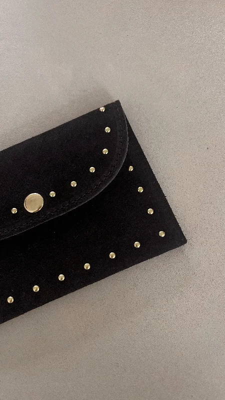 Holiday Gift Bags For Christmas Black Bil leather Pouch