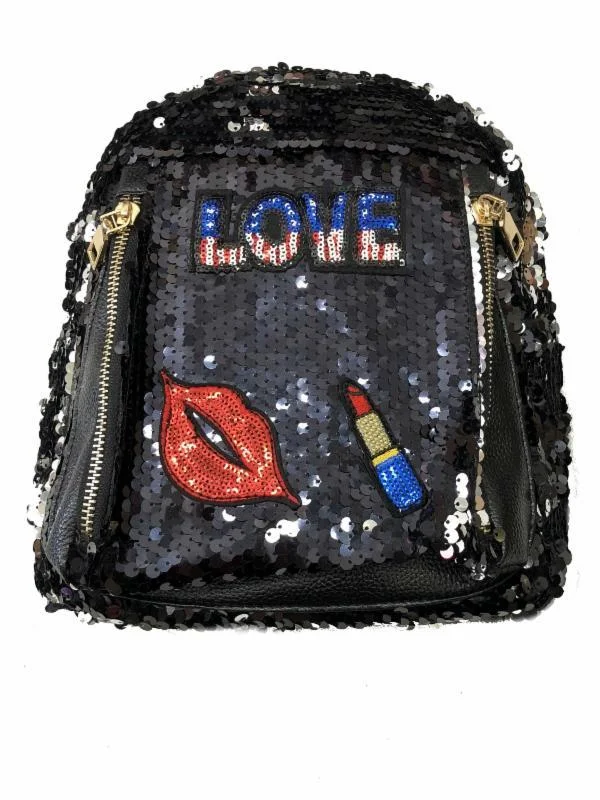 Festival Bags For Concerts And Events Sequin Love Back Pack