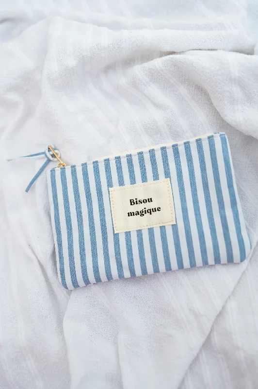 Trendy Bags Blue Striped Malou Pouch