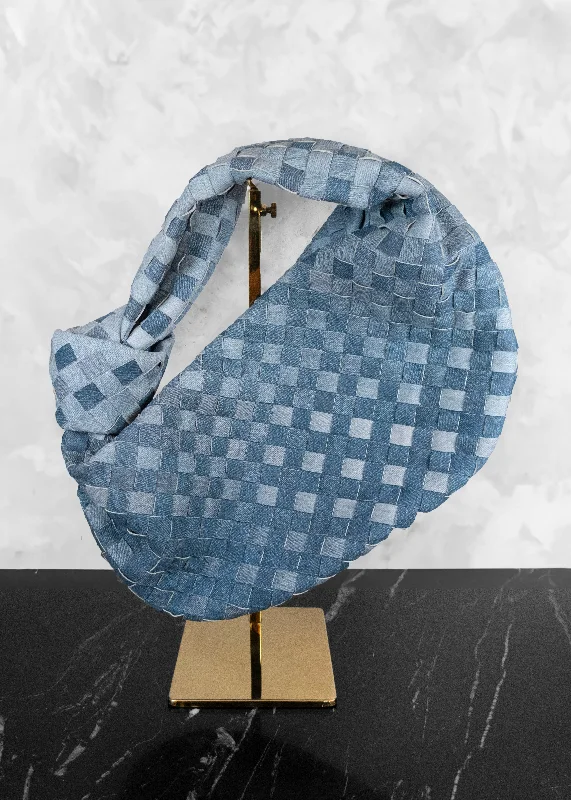 Seasonal Clearance Bags For Summer Bottega Veneta Nappa Denim Effect Intrecciato Teen Jodie Hobo Denim Handbag