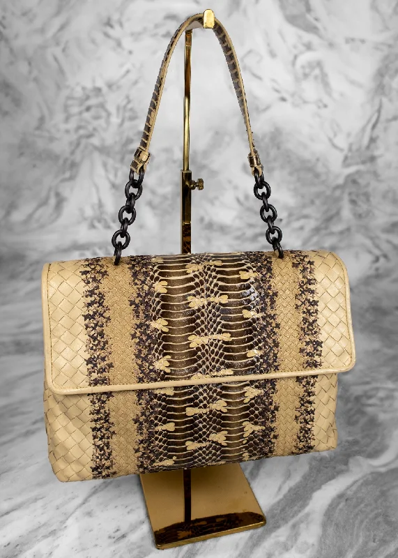 Bags For Personalized Gifts Bottega Veneta Python-Trimmed Olimpia Bag