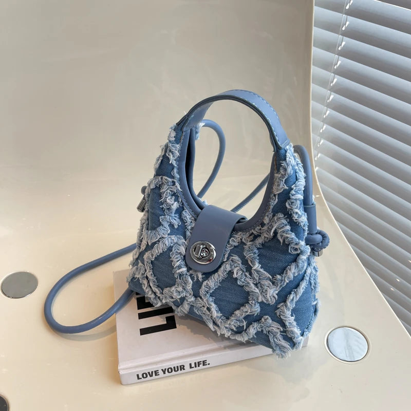Trendy Bags Canvas Shoulder Bags For Women 2022 Crossbody Messenger Bag Y2K High Quality Denim Tote Satchel Bags Luxury Handbags Designer