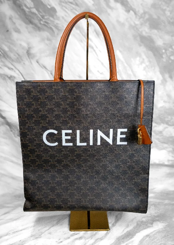 Active Lifestyles Celine Vertical Cabas Triomphe Brown Handbag