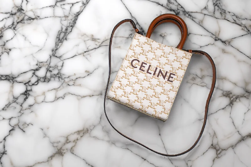 Seasonal Sale Bags Celine Vertical Cabas Triomphe Coated Canvas Mini Tote Bag
