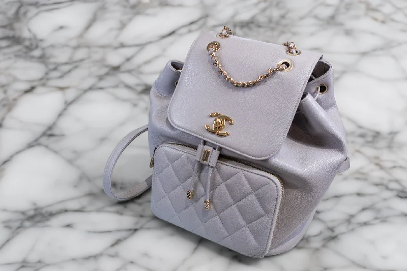 Vintage-Inspired Chanel Grey Business Affinity Mini Backpack