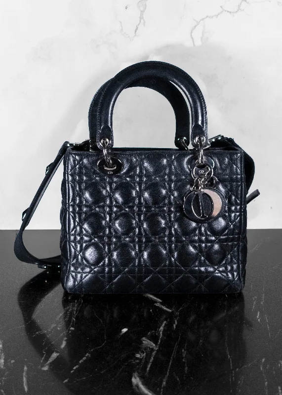 Romantic Valentine's Day Bags With Promotions Christian Dior Classic Lambskin Medium Lady Black