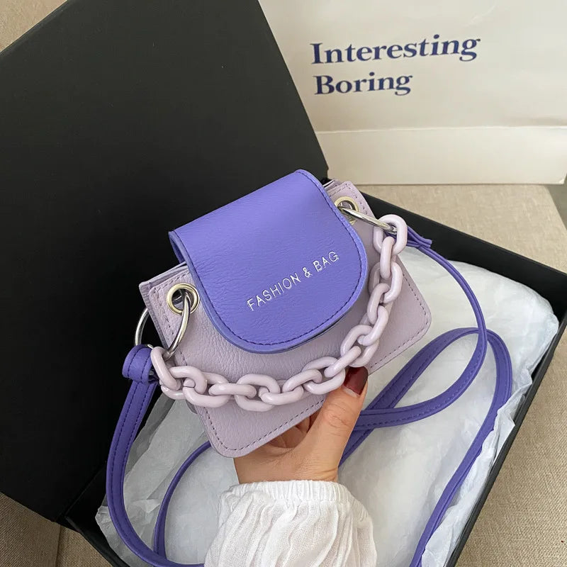 Festival Bags For Concerts And Events Contrast Color Mini Crossbody Bags for Women Shoulder Messenger Crossbody Bag For Girls Chain Purses and Handbags Designer Bags