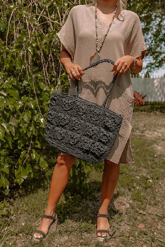 Bags With Limited-Time Deals Covered In Sunshine Woven Tote In Black