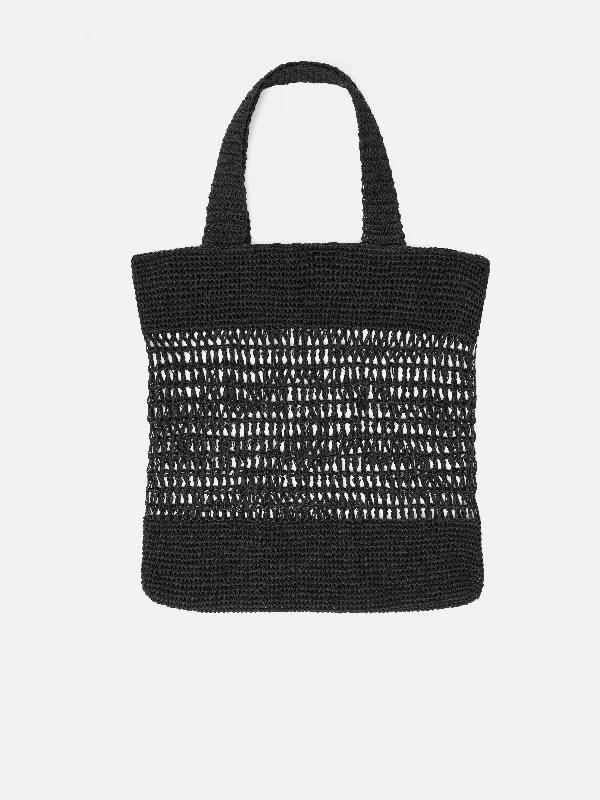 Luxury Bags For Working Professionals Crochet Tote | Black
