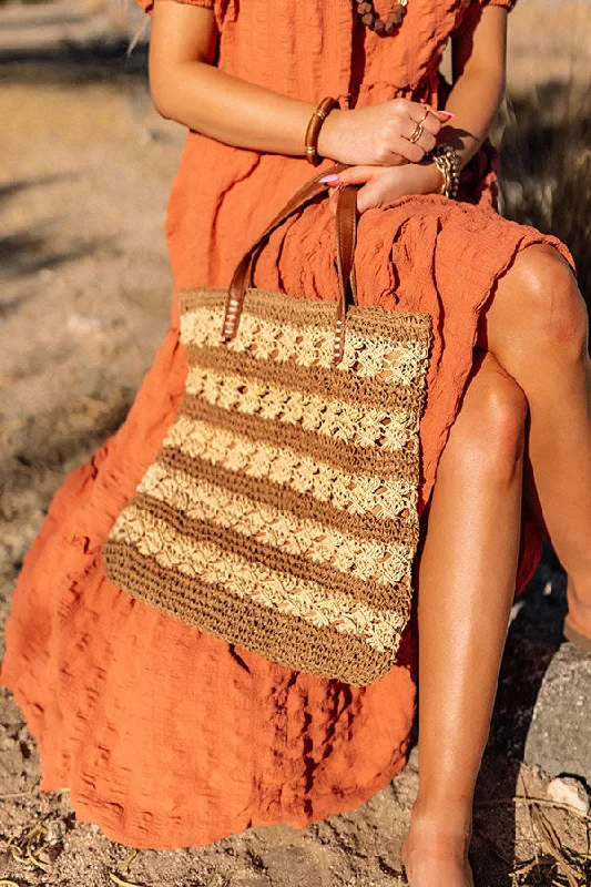 Functional Bags For Busy Moms And Dads Desert Dreamer Woven Tote In Natural