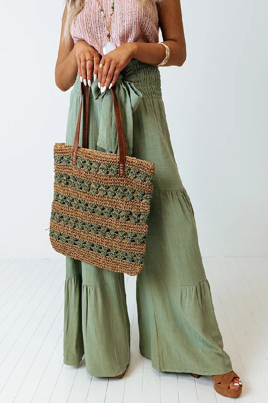 Everyday Bags For Work, School, Or Errands Desert Dreamer Woven Tote In Sage