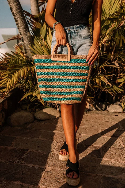 Lightweight Bags With Clearance Prices Dive Right In Woven Tote In Turquoise