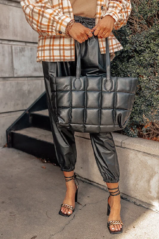 Bags For Free-Spirited And Artistic Styles Downtown Taxi Faux Leather Tote In Black