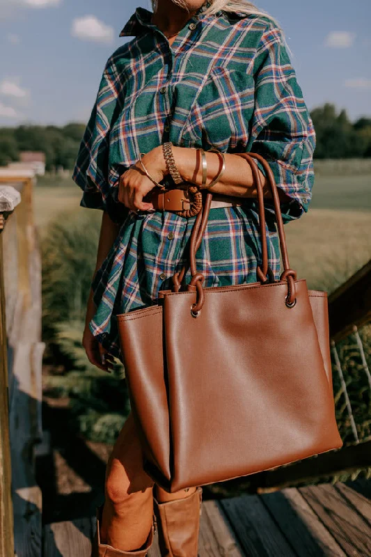 Odor-Resistant And Budget Bags Elodie Lane Faux Leather Tote In Chocolate