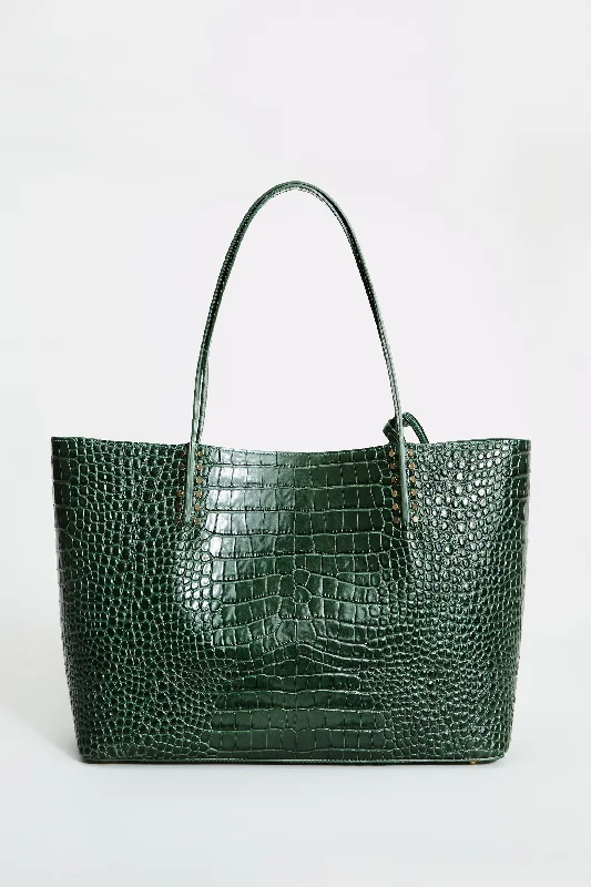 Affordable Bags For Budget Shoppers Crocodile Embossed Leather Tote