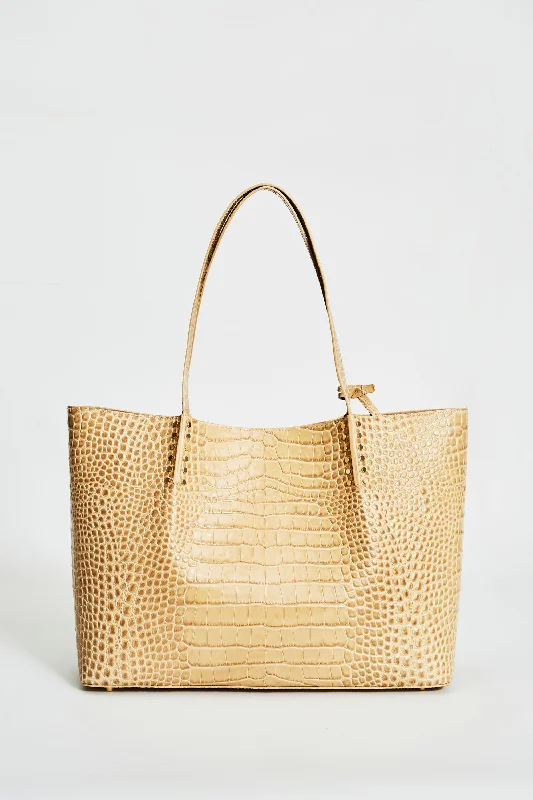 Limited-Time Offers On Trendy And Stylish Bags Crocodile Embossed Leather Tote