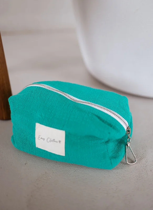 Sleek And Seasonal Sale Bags Emerald Blue Easy Clothes Linen Pouch