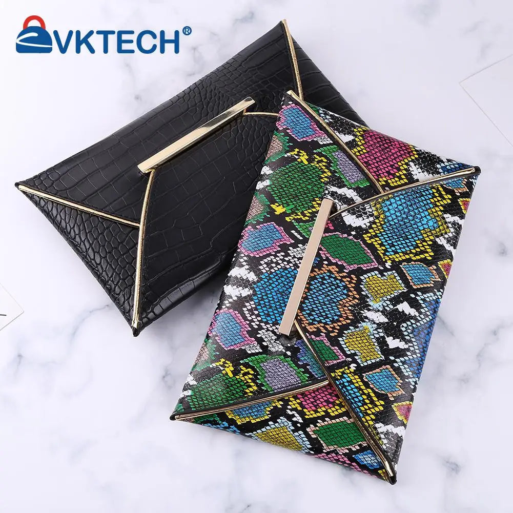 Chic Bags For Office Professionals And Urban Dwellers Fashion Women Alligator Snake Pattern PU Leather Envelope Bag Casual Ladies Small Handbags Purse Day Clutches