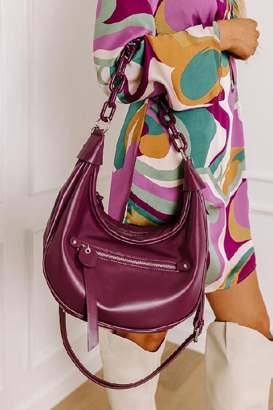 New Year Party Bag For Celebrations Feeling Fab Faux Leather Tote in Royal Plum