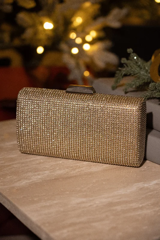 Stylish Bags For Fashion Bloggers With Promotions Gold Diamante Clutch Bag