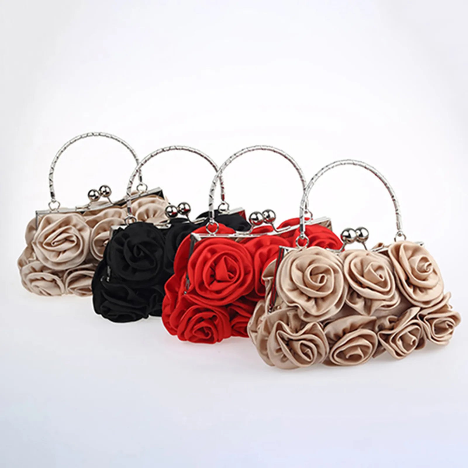 Stylish Yet Affordable Bags Handbag Women's Tote Bag Rose Flower Pattern Clutch Bags Evening Party Bridal Handbag bags for women bolsa feminina bolso mujer