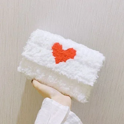 White (red heart) material package